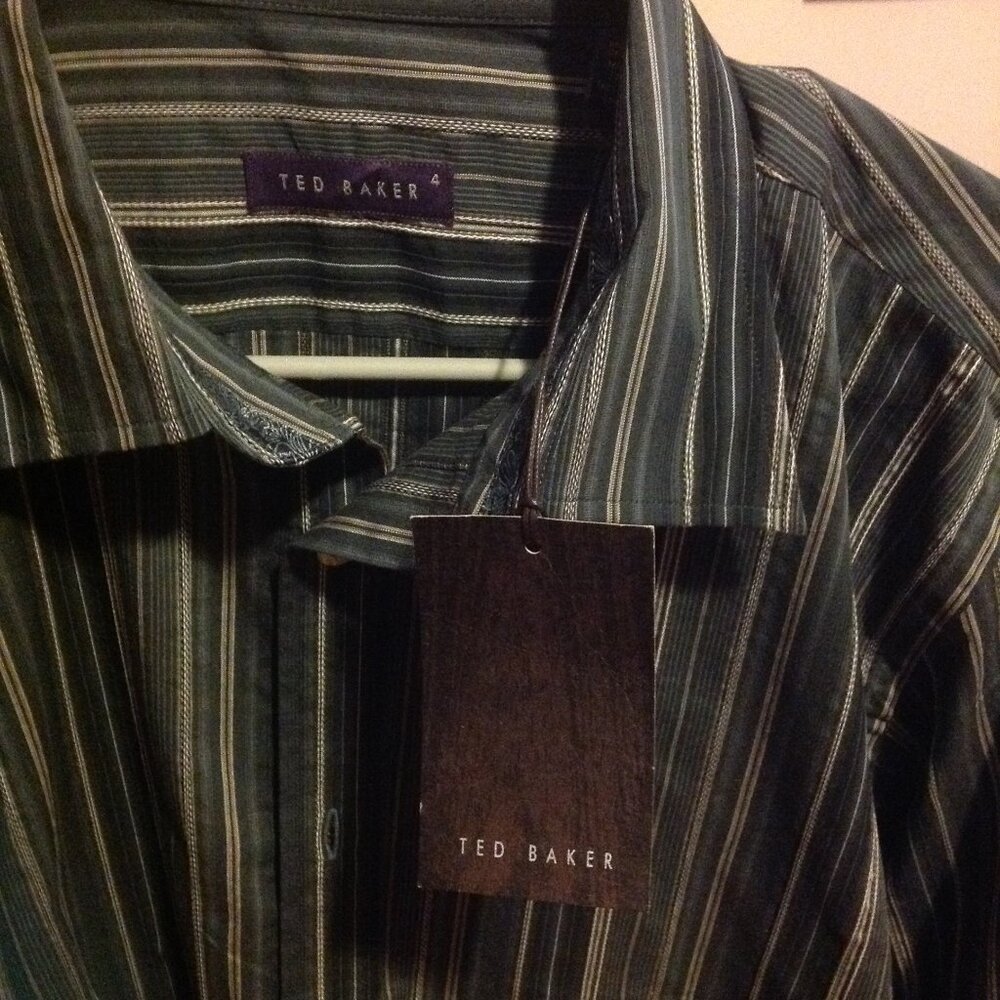 Ted Baker Long Sleeve Multicolor Dress Shirt, USA Size Large (4) - New with Tags